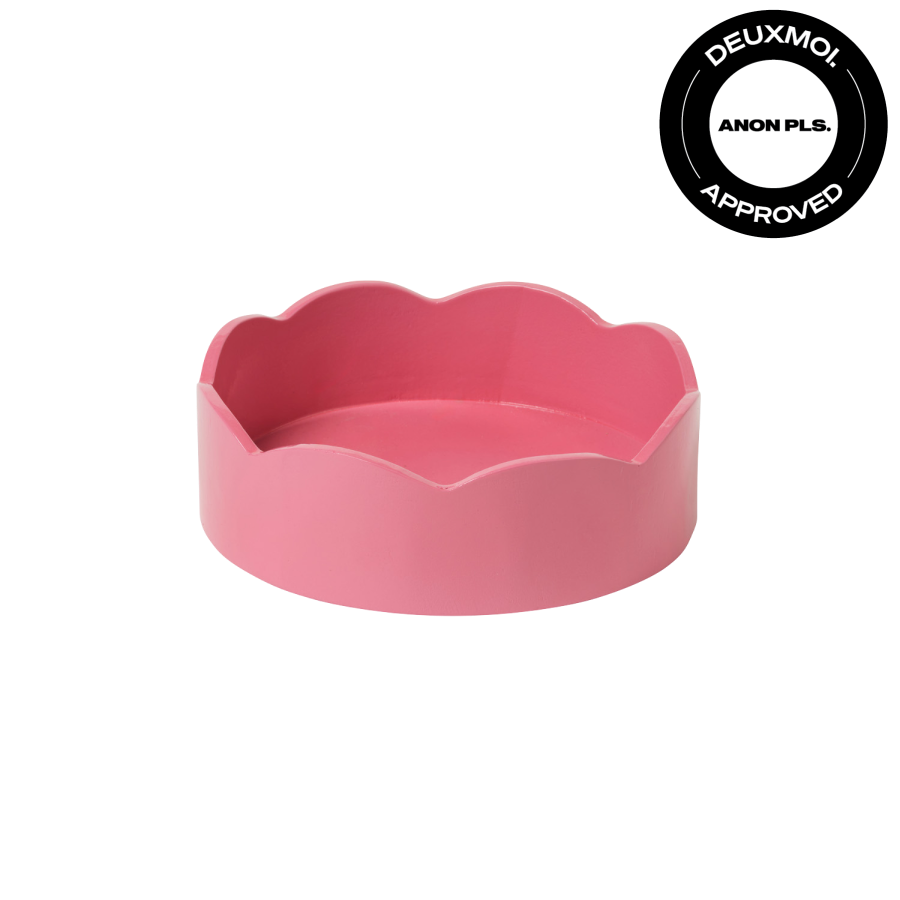 Roundhouse: Small Round Pink Scalloped Tray