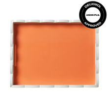 Load image into Gallery viewer, Roundhouse: Large Rectangular White and Apricot Scalloped Tray
