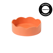 Load image into Gallery viewer, Roundhouse: Small Round Tangerine Scalloped Tray
