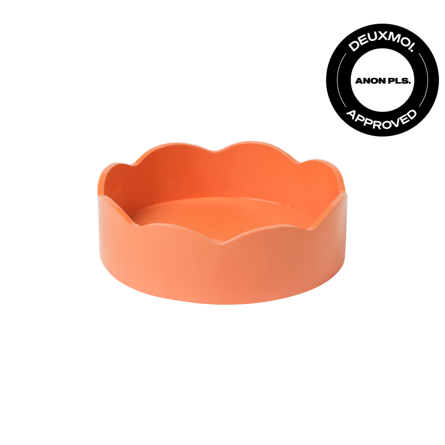 Roundhouse: Small Round Tangerine Scalloped Tray