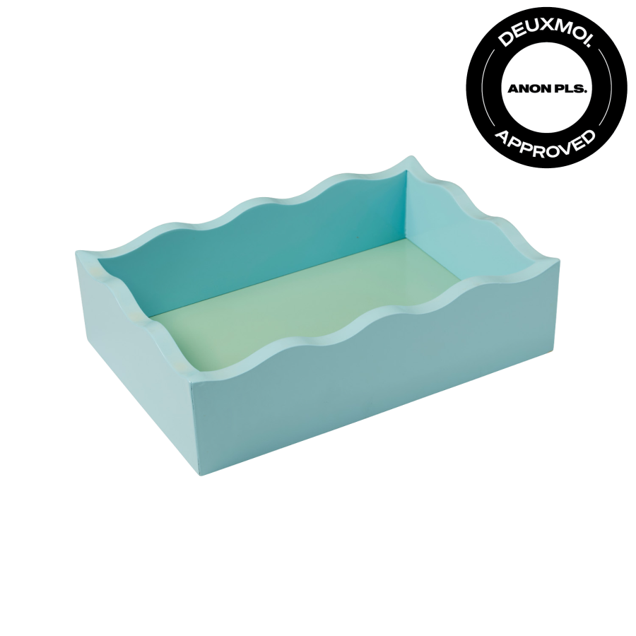 Roundhouse: Blue Small Rectangular Scalloped Tray