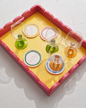 Load image into Gallery viewer, Roundhouse: Large Rectangular Yellow and Pink Scalloped Tray
