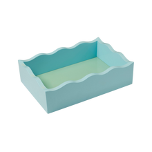 Load image into Gallery viewer, Roundhouse: Blue Small Rectangular Scalloped Tray
