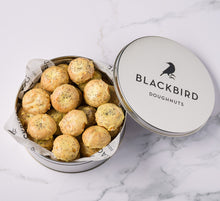Load image into Gallery viewer, Blackbird Donuts: Lemon Poppy Minis in a Tin
