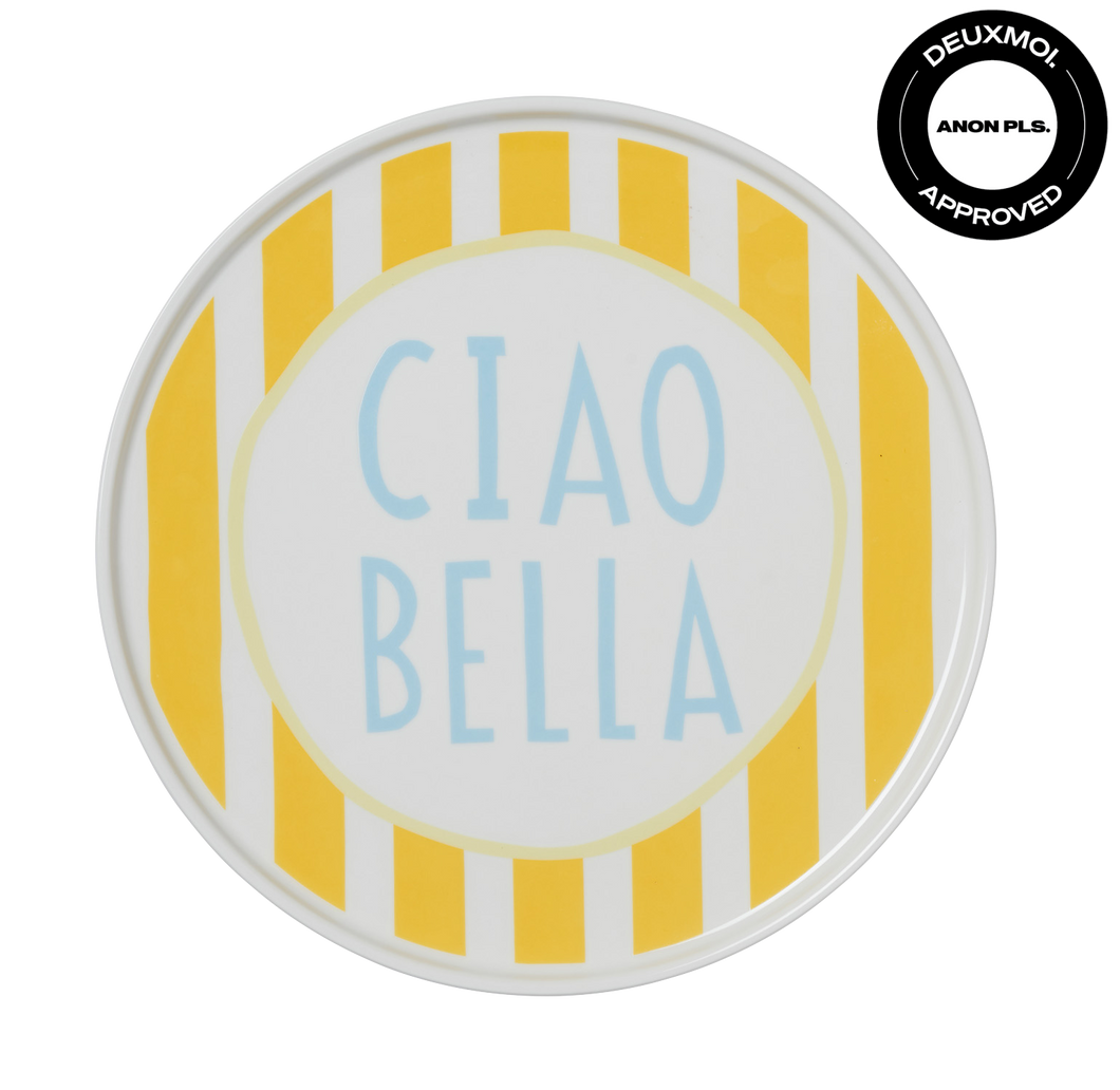 Yellow Stripe Ciao Bella Plate